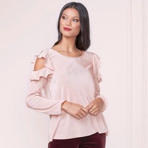 LC lauren Conrad runway shoulderless pink top blouse size medium